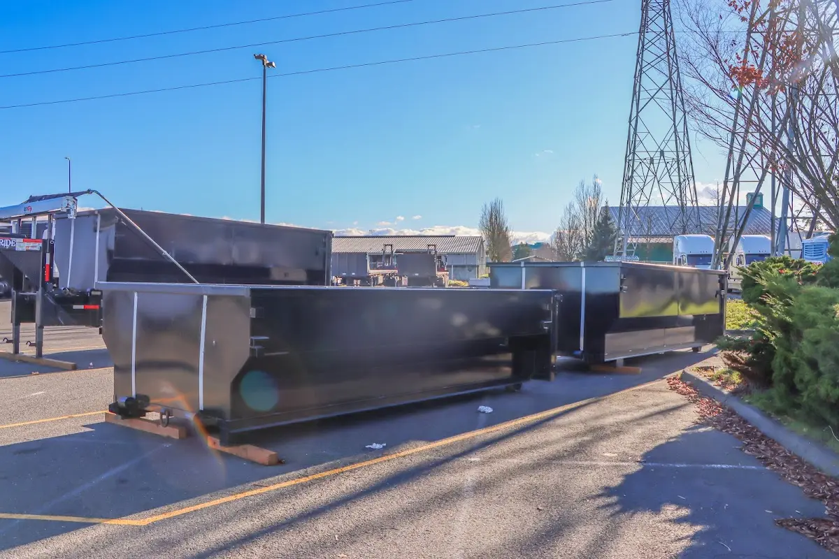 Roll-off dumpster ready for waste disposal at job site for Construction Dumpster Rental in Lutz